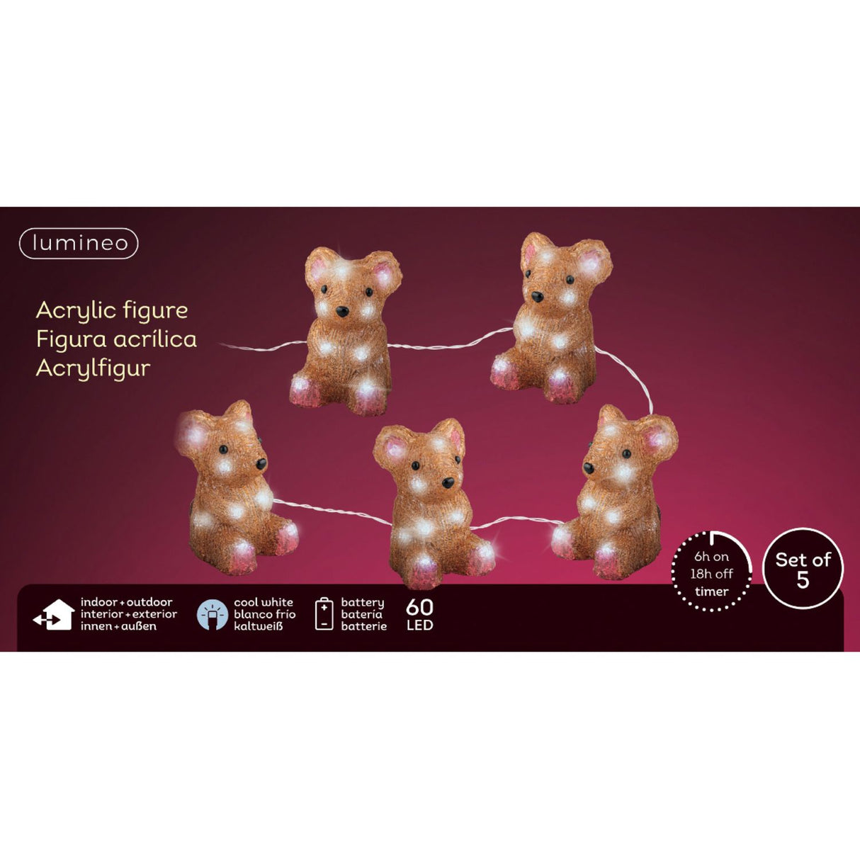 Lumineo 13cm Cool White LED Acrylic Mouse