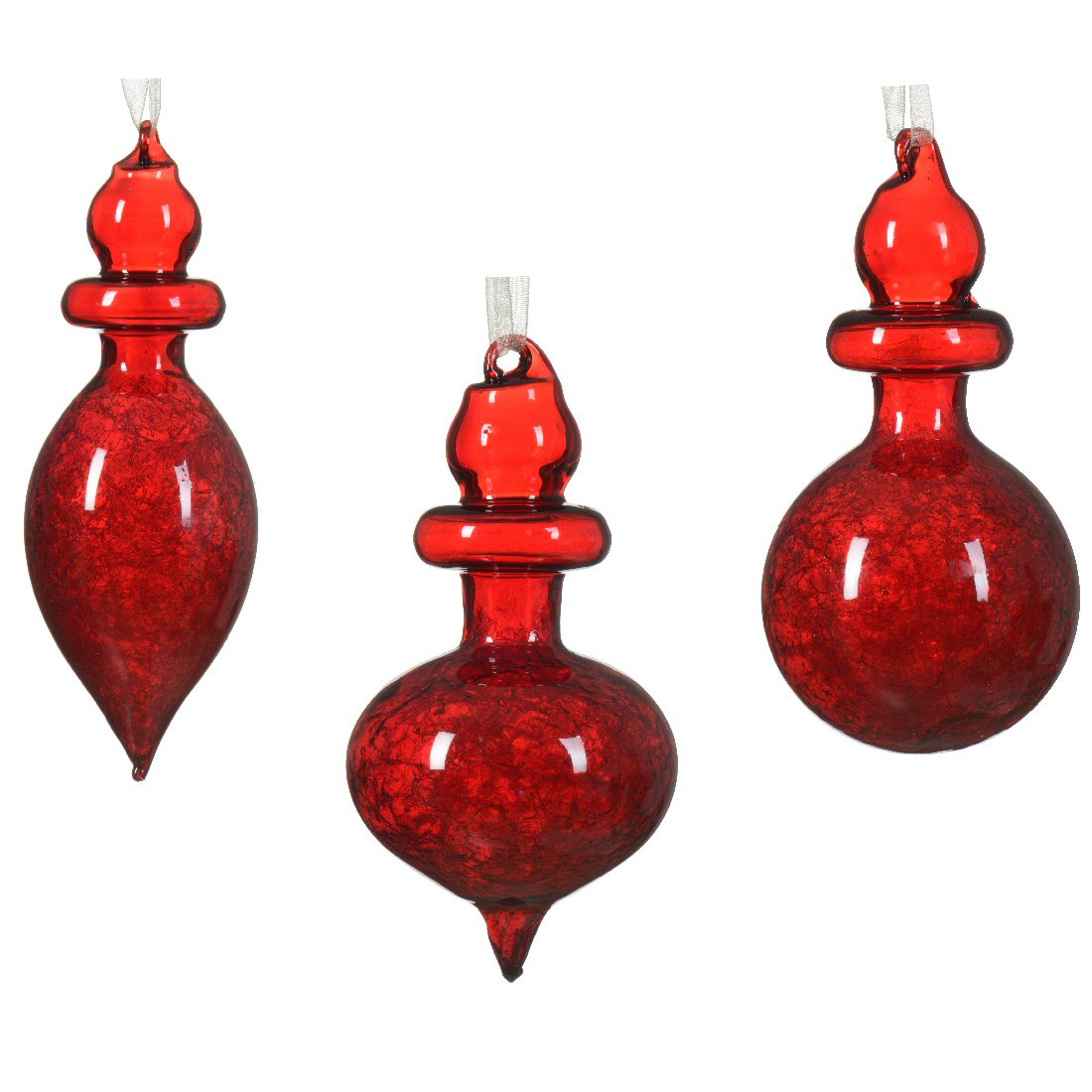 Decoris 6cm Red Glass Ornament Bauble (Choice of 3) Old Railway Line