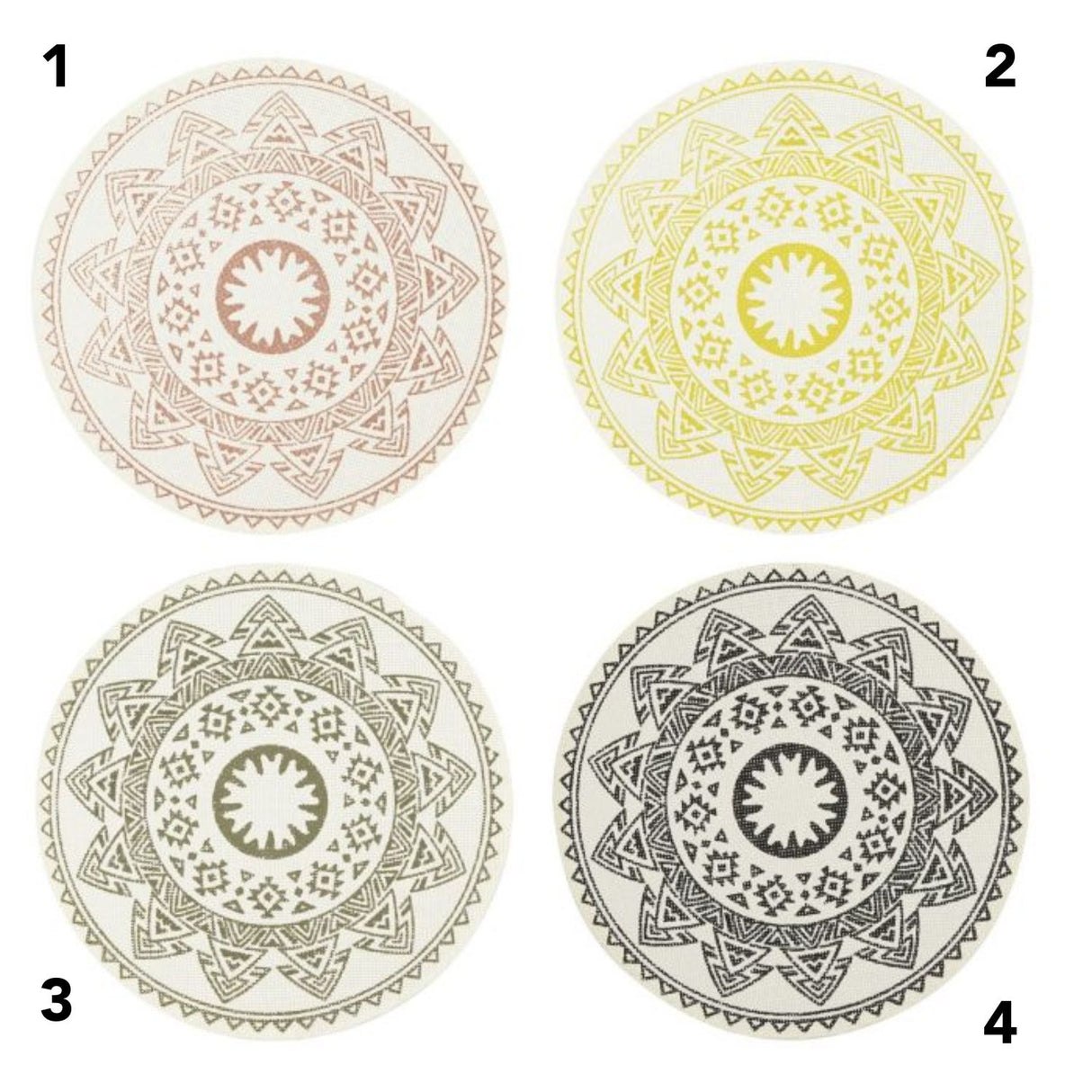 Mica Decorations 38cm Round Polyester Placemats (Choice of 4)