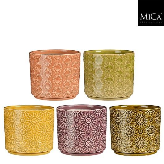 Mica Decorations 14cm Youp Glazed Leaf Pots (Choice of 5) 1 Supplied