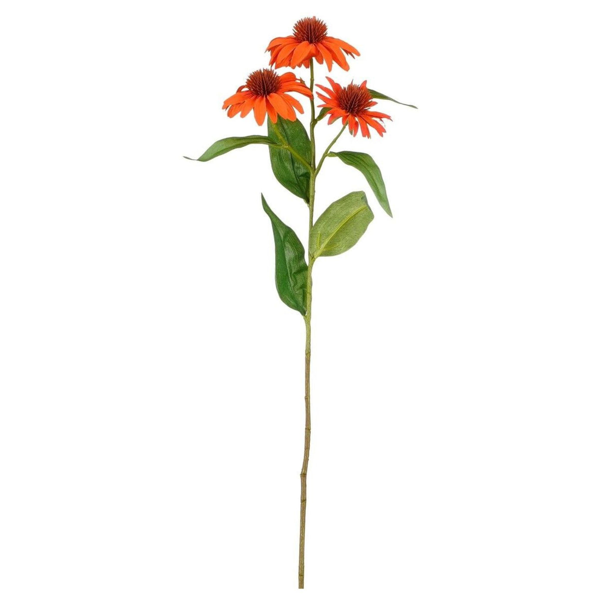 Mica Decorations 62cm Orange Artificial Echinacea Flower Stem Old