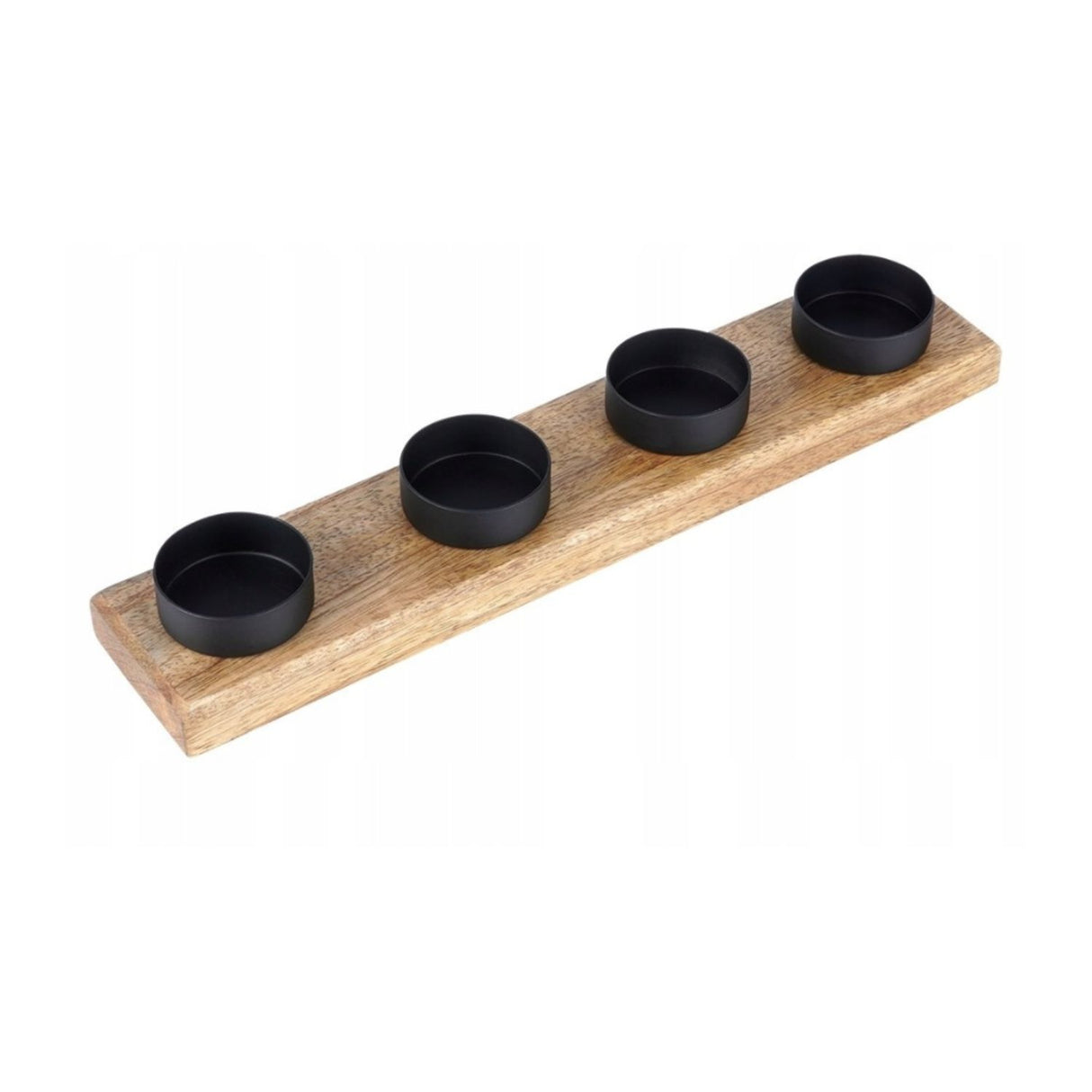 Koopman 30cm Tealight Candle Holder Wooden Plate (Set of 4)