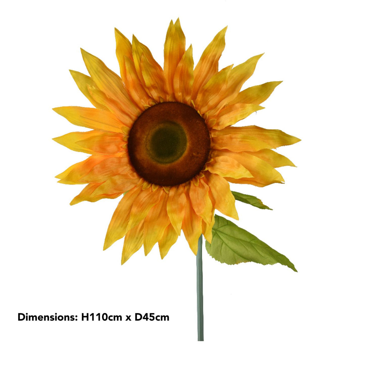 Decoris 110cm Yellow Artificial Sunflower on Stem