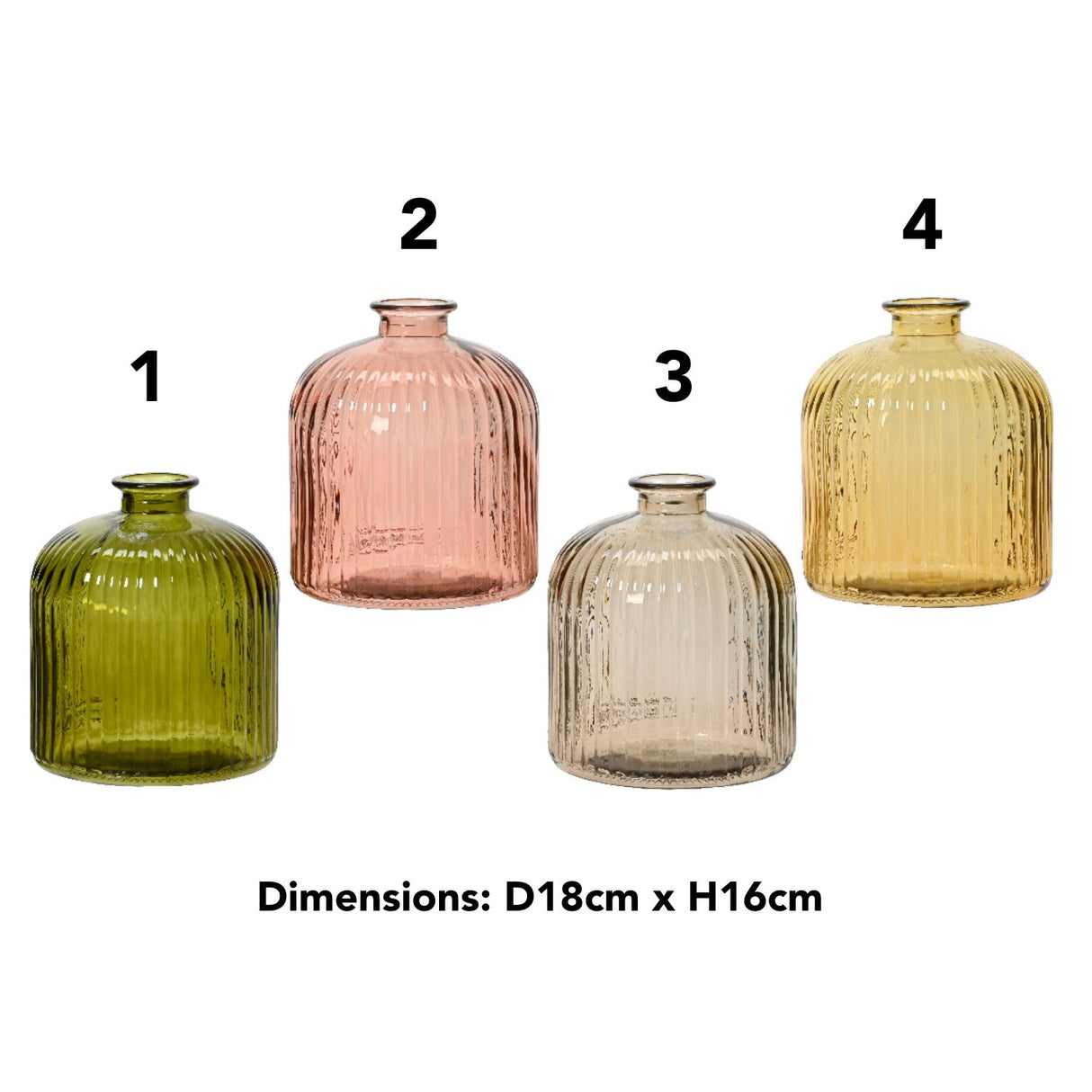 Decoris 18cm Recycled Glass Vase (Choice of 4)