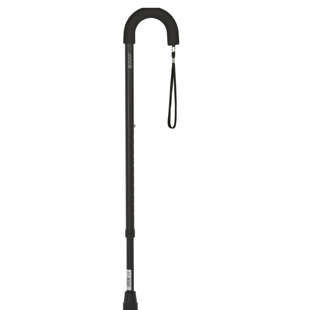 Charles Buyers Black Crook Handle Adjustable Stick