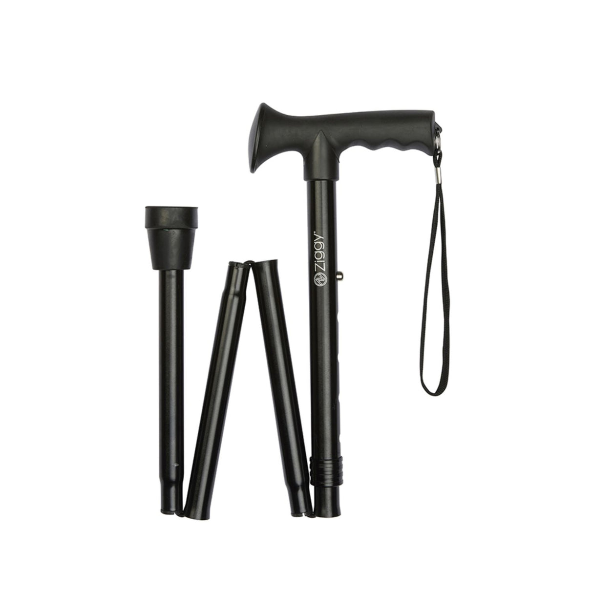 Charles Buyers Gel Handle Folding Stick- Black