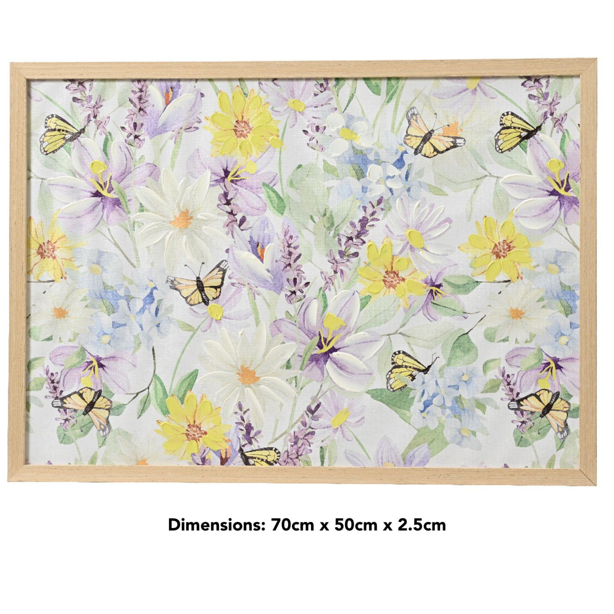 Decoris 70cm x 50cm Hand Painted Butterfly Canvas Painting
