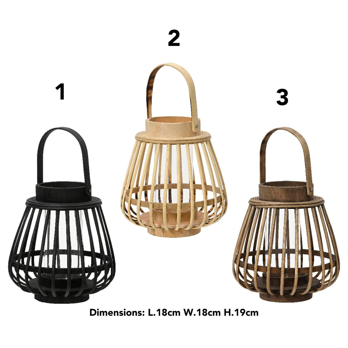 Decoris 19cm Bamboo Lantern (Choice of 3)