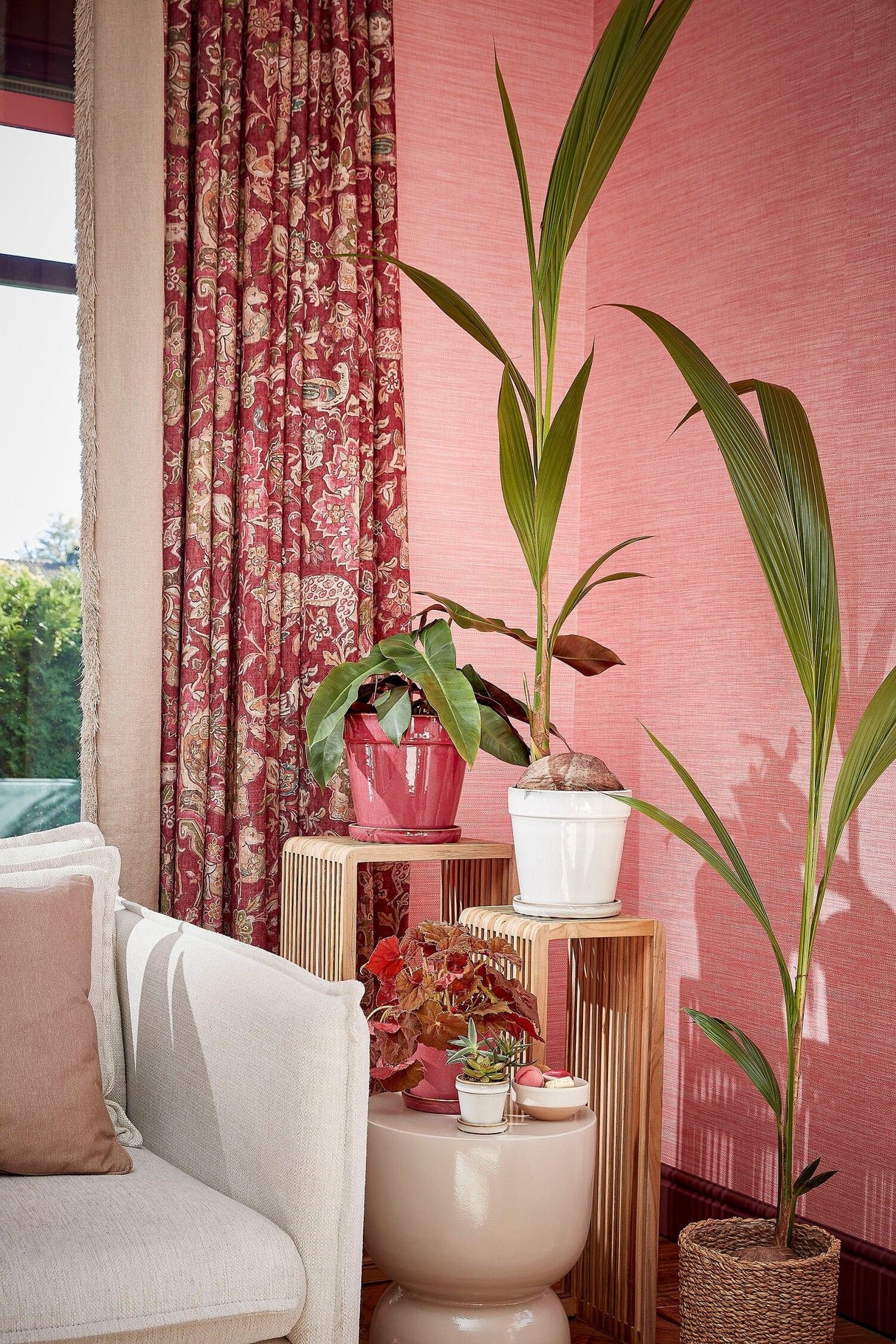 Mica Decorations 21cm Off White Clint Glazed Pot with Saucer - 1163921