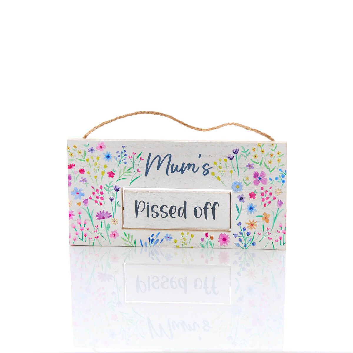 Richard Langs Mums Spin Sign Happy/P*ssed Off Wooden Plaque - 8BP120