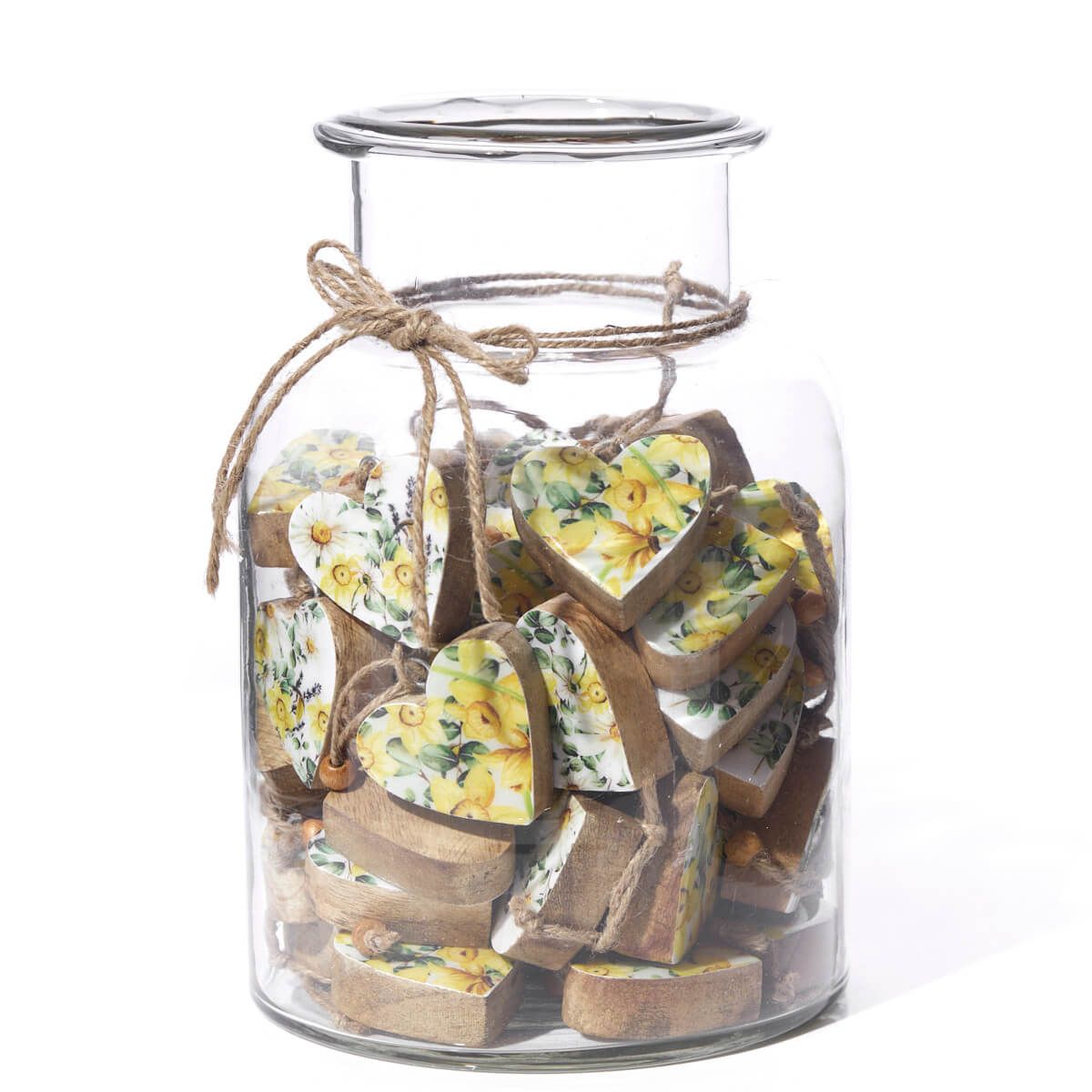 Richard Langs Mango Wood Floral Enamel Heart Hanging Decoration - 8MG240