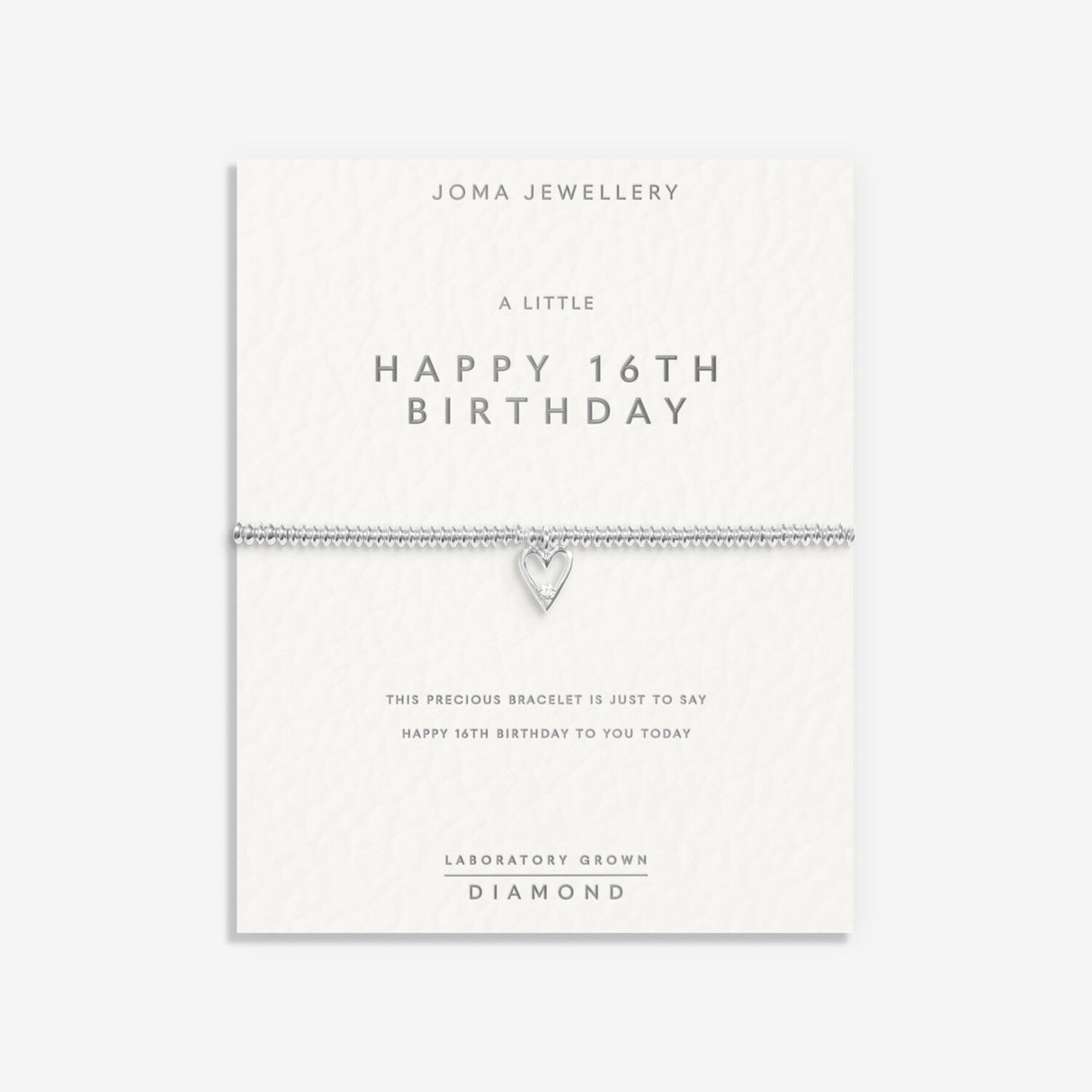 Joma Jewellery Lab Grown Diamond Happy 16th Birthday Bracelet
