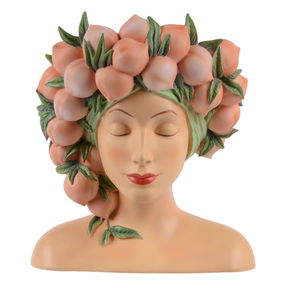 Kaemingk 20cm Planter Polyresin Head Peach on Head