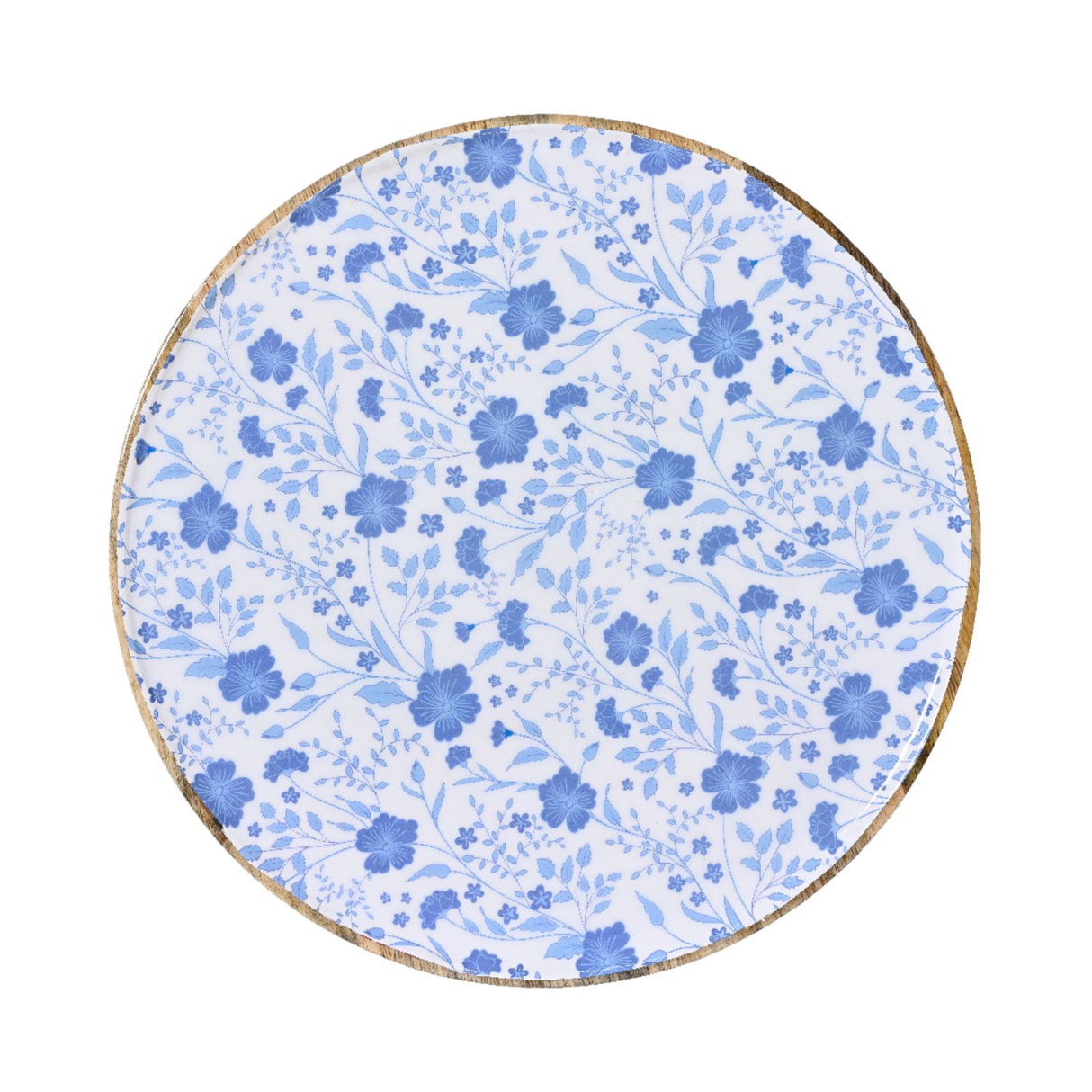 Kaemingk 30cm Deco Plate Mangowood Petit Fleur Enamel