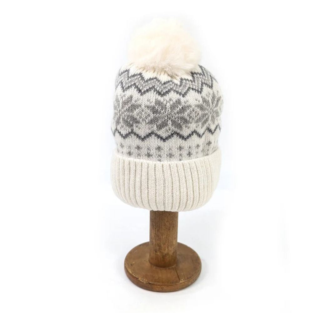 Black Ginger Fluffy Nordic Hat - White