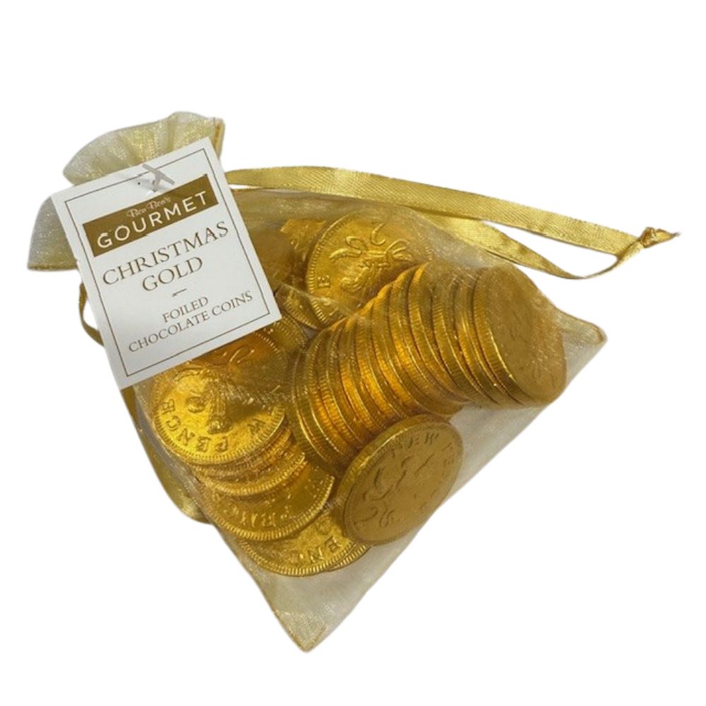 Bon Bon's 170g Christmas Gold- Foiled Chocolate Coins