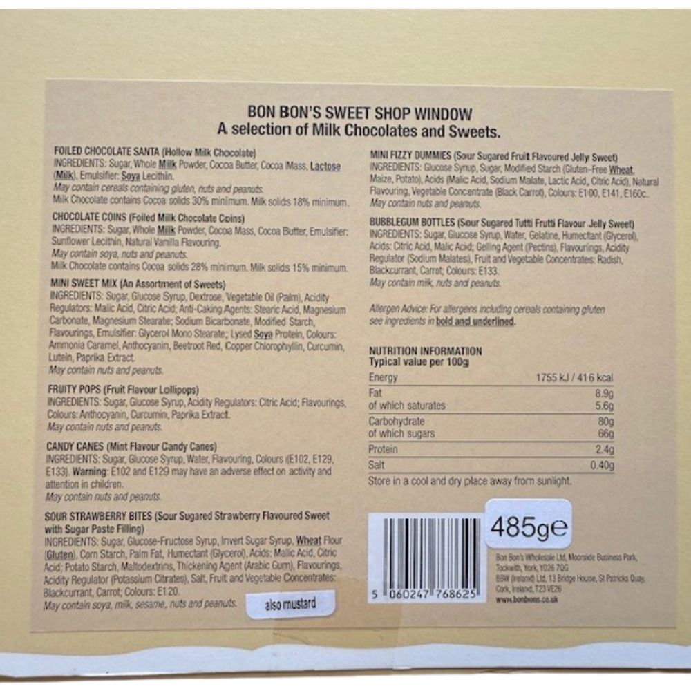 Bon Bon's 485g Sweet Shop Window Box