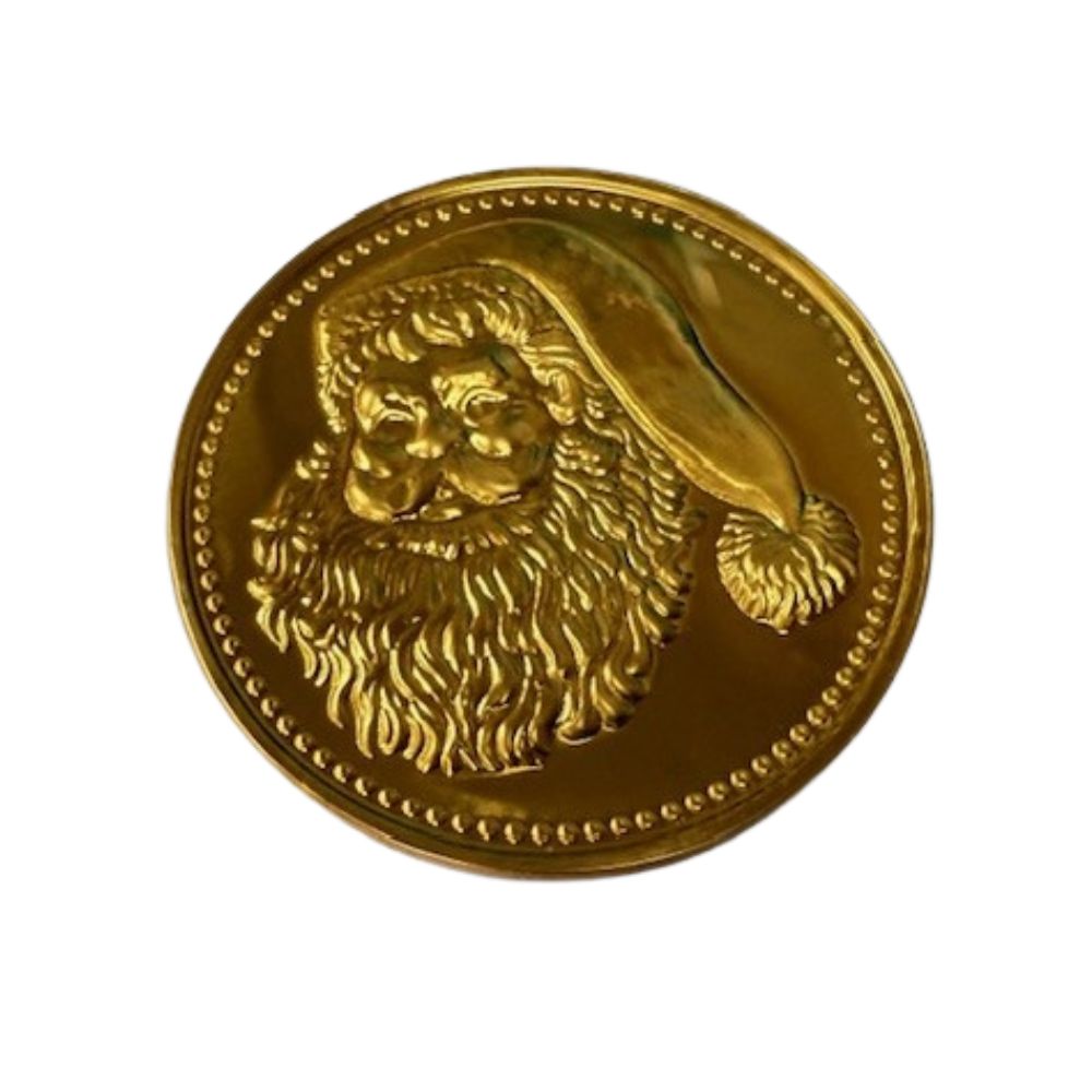 Bon Bon's 58g 100mm Gold Santa Chocolate Coin