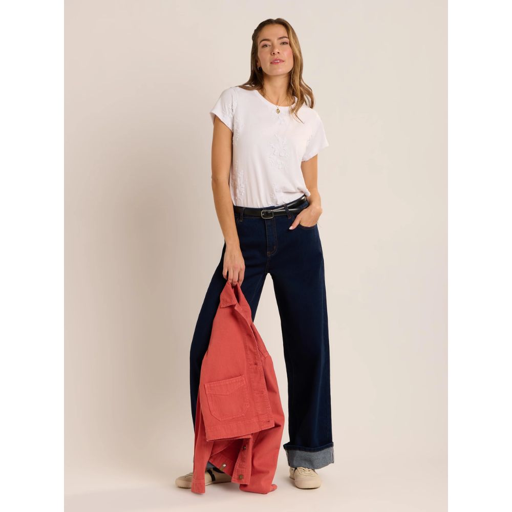Brakeburn Agathe Embroidered T-Shirt - White