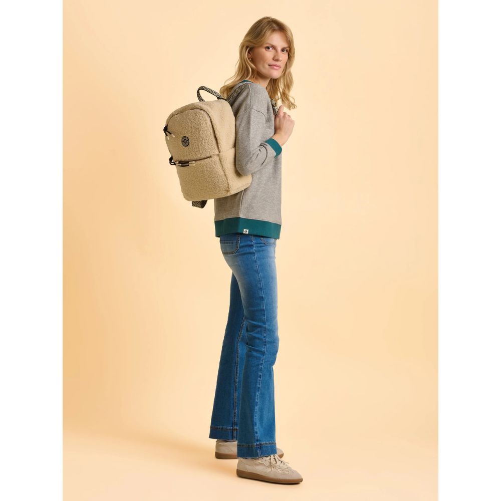 Brakeburn Ope Teddy Fleece Backpack - Cream