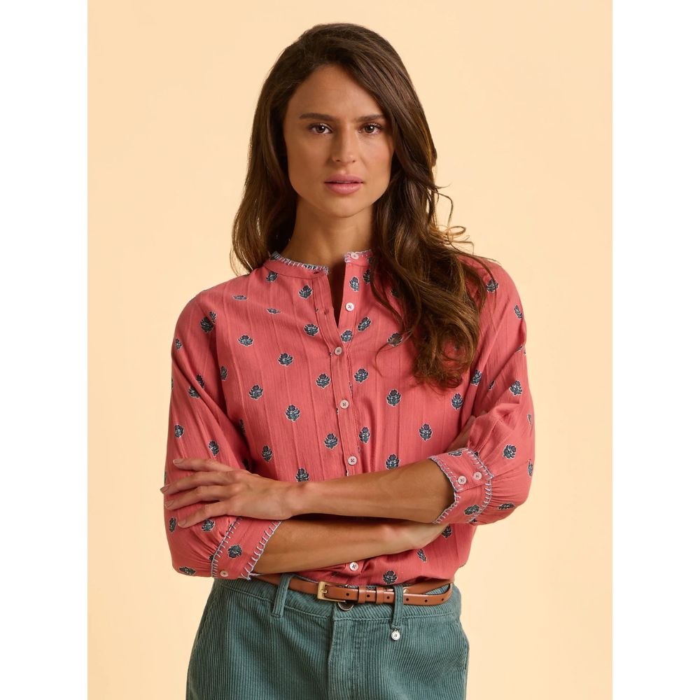 Brakeburn Sara Floral Blouse Top - Pink