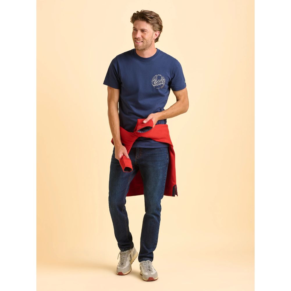 Brakeburn Thomastown Sun & Waves T-Shirt - Navy