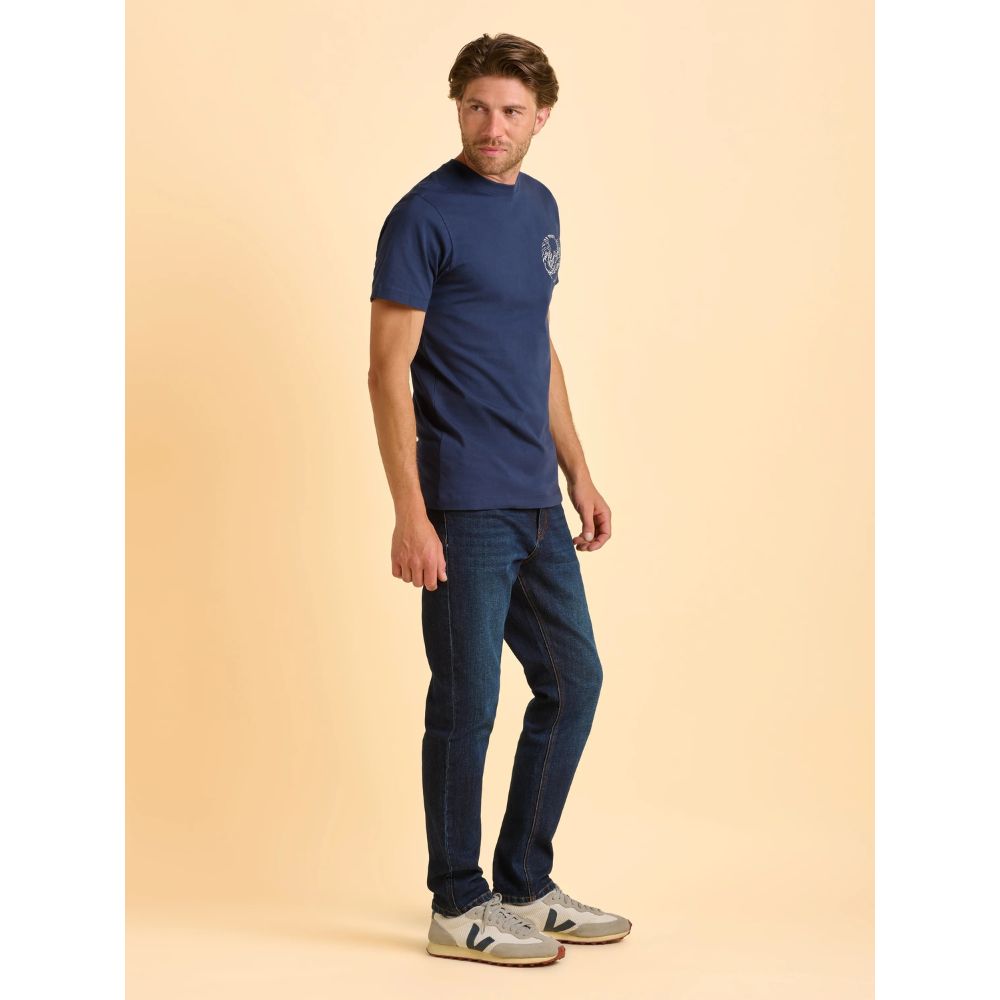 Brakeburn Thomastown Sun & Waves T-Shirt - Navy