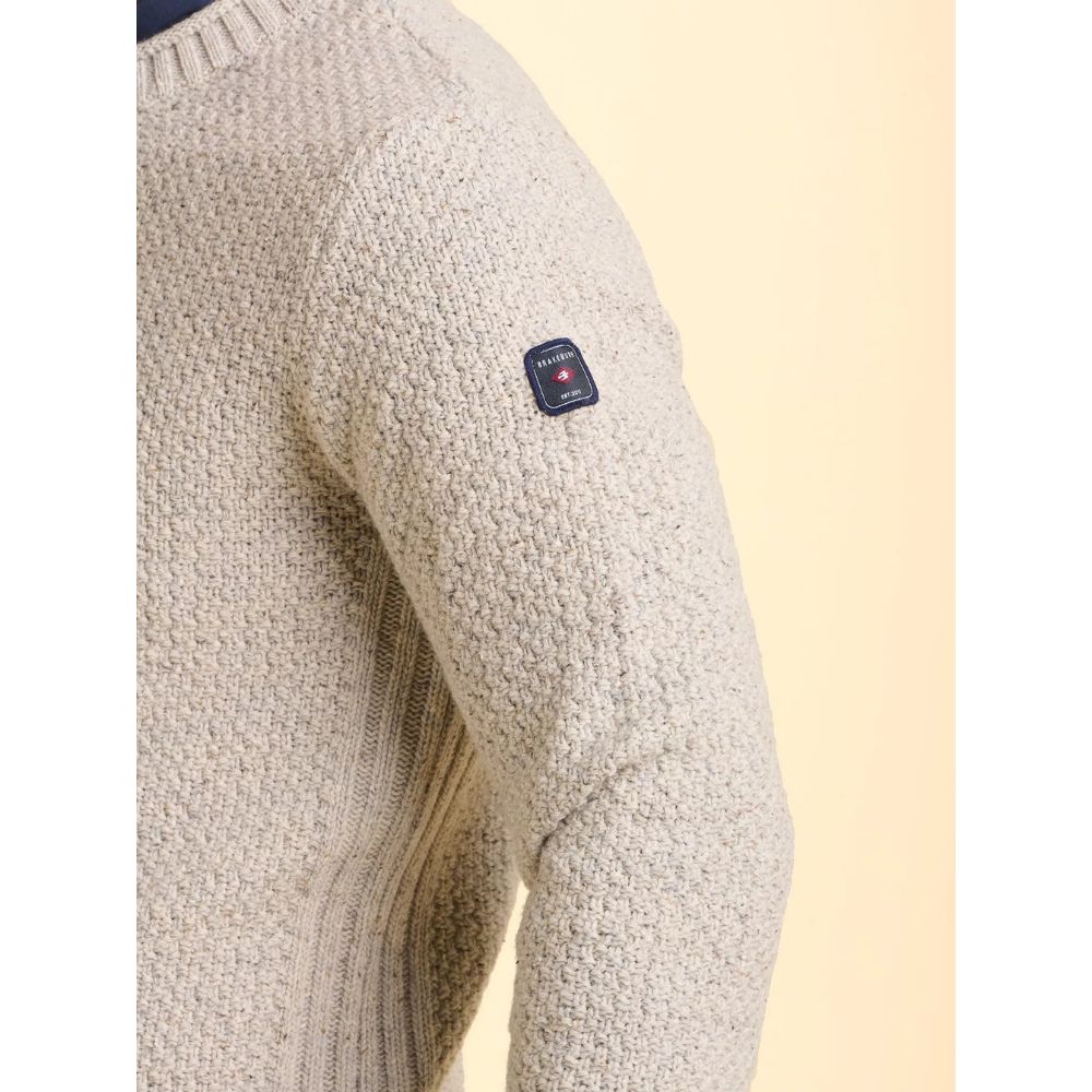 Brakeburn Alderley Wool Blend Crew Neck Jumper - Grey