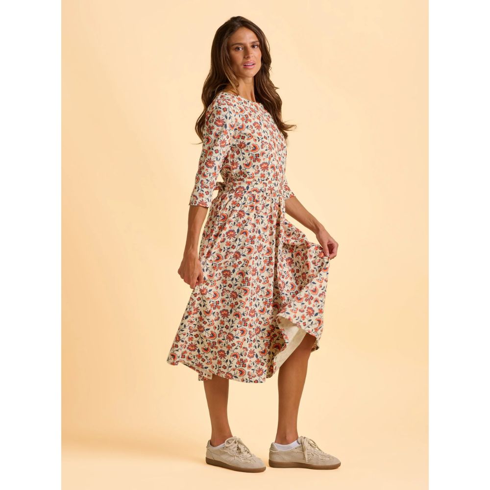 Brakeburn Beech Floral Dress - Cream