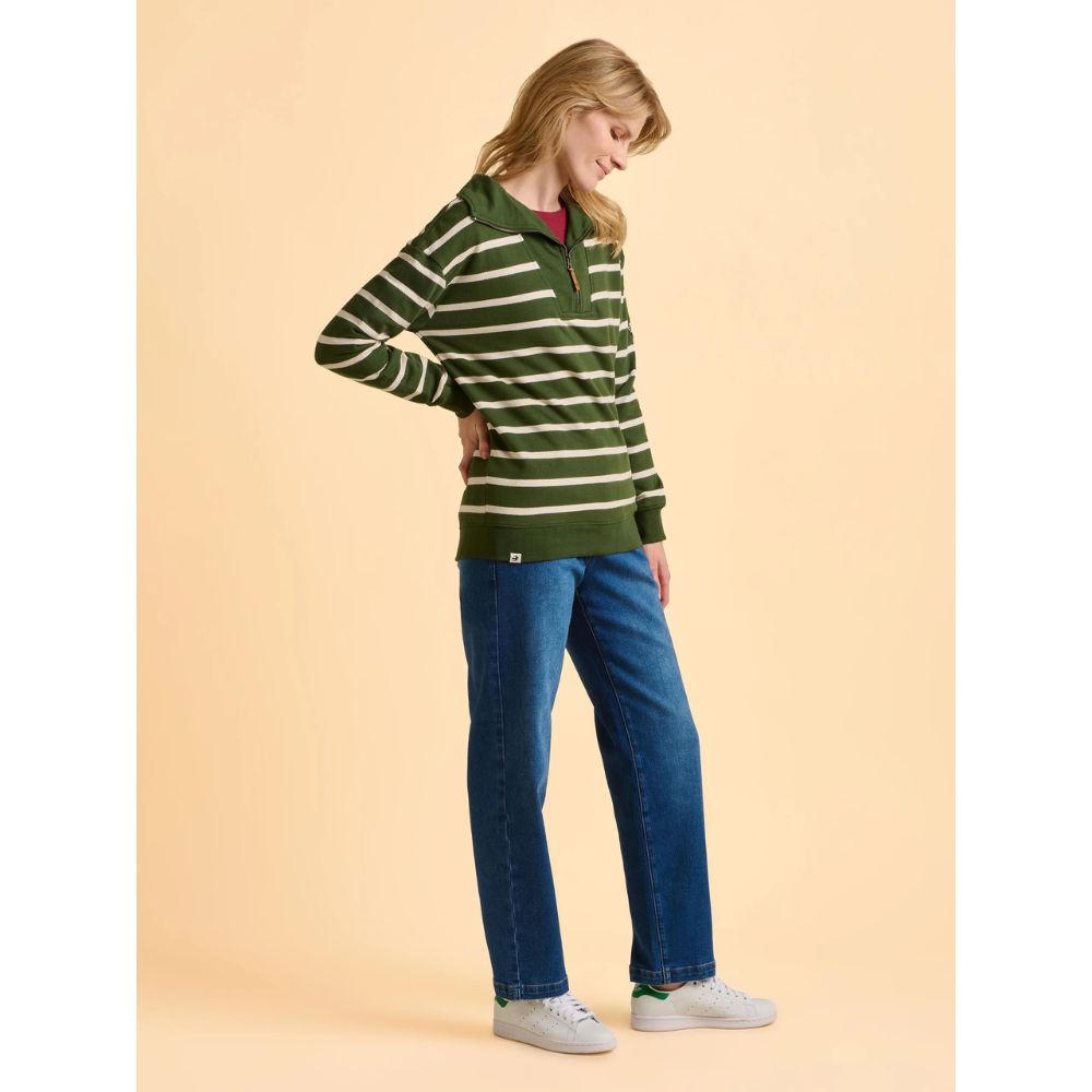 Brakeburn Charmouth Quarter Zip Sweatshirt - Green