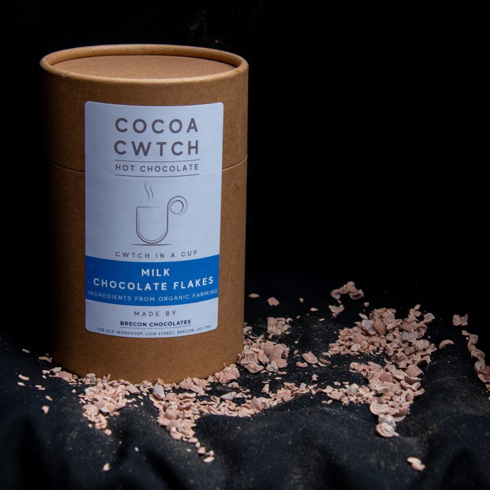 Brecon Chocolate 250g Cocoa Cwtch Milk Hot Chocolate Flakes