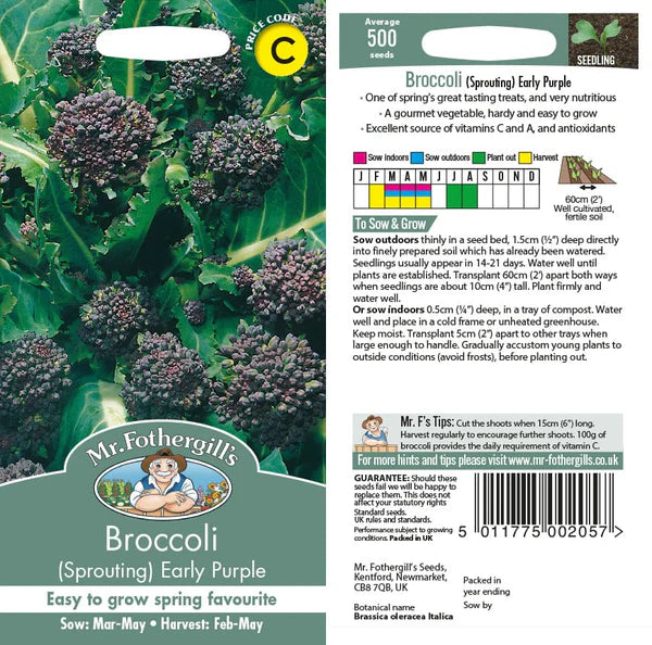 Fothergills Oh Sow Simple Purple Sprouting Broccoli Vegetables Seeds