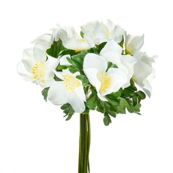 CB Imports 20cm White Christmas Rose Pick