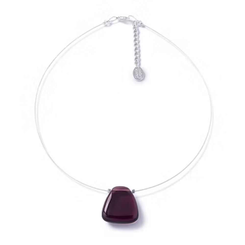 Carrie Elspeth Autumn Glass Pendant Necklace - Dark Amethyst