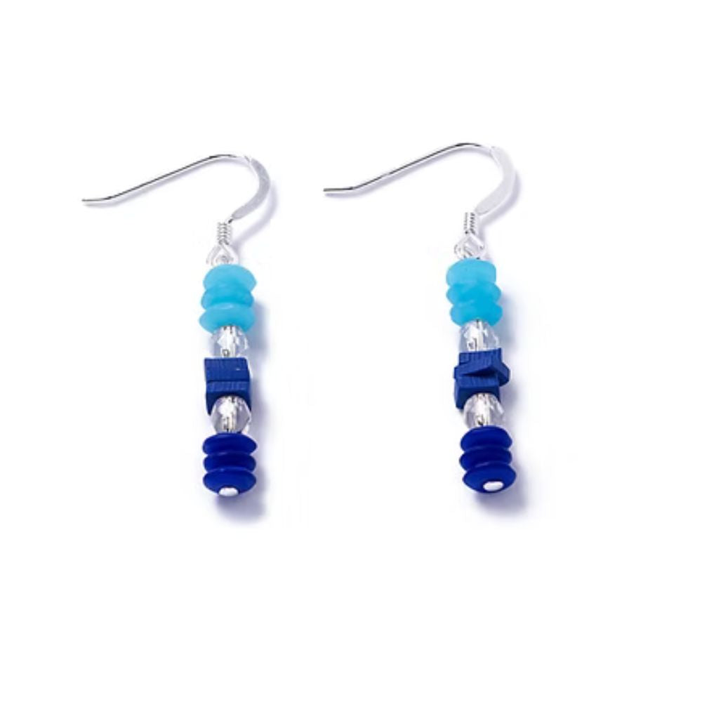 Carrie Elspeth Blue Trio Marine Confetti Earrings