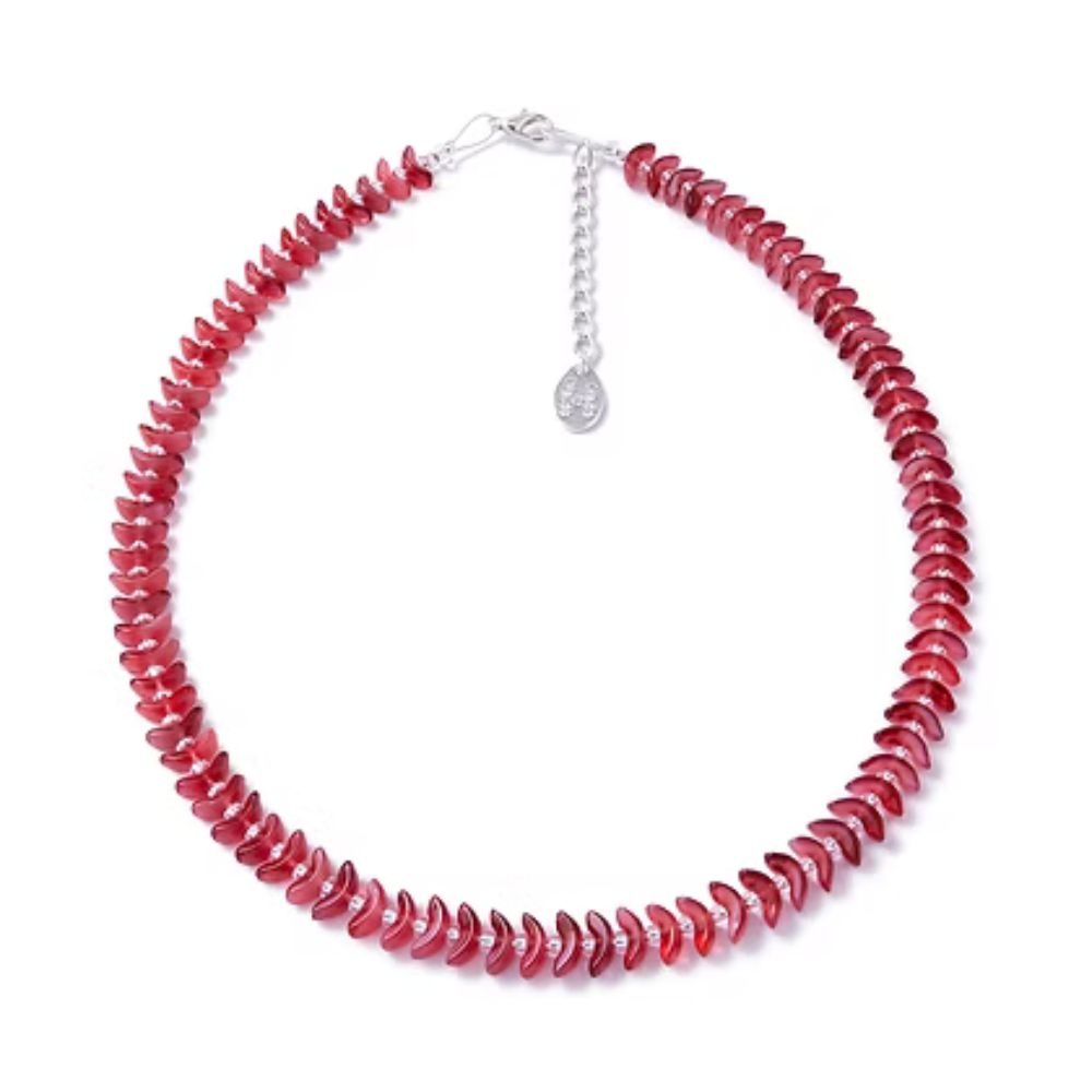Carrie Elspeth Eclipse Necklace - Raspberry