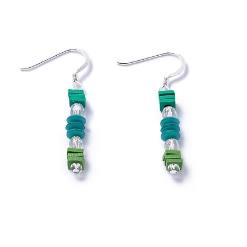 Carrie Elspeth Green Trio Marine Confetti Earrings