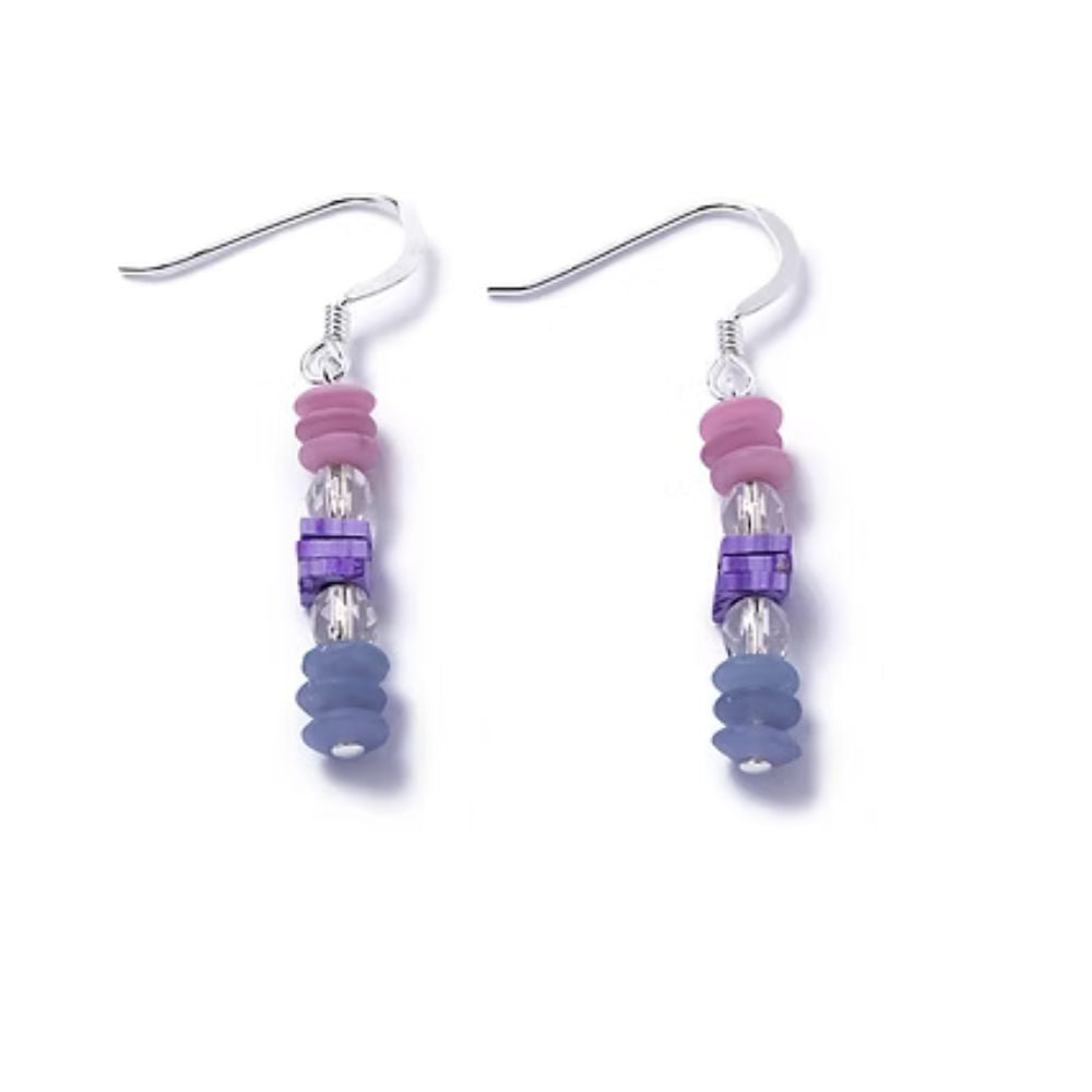 Carrie Elspeth Purple Trio Candy Confetti Earrings