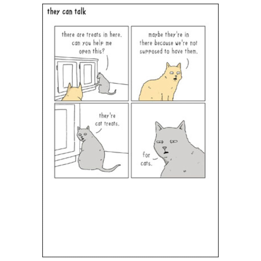 Woodmansterne Cat Treats Funny Blank Card