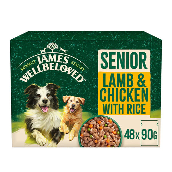 James Wellbeloved 90g Grain Free Senior Dog Food - Lamb and Chicken 12pk