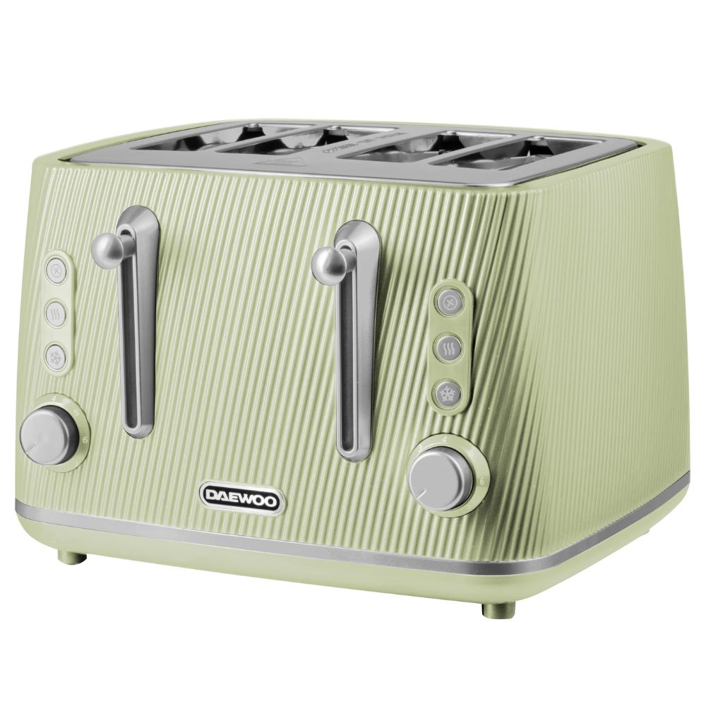 Daewoo Cascade 4 Slice Toaster - Sage Green
