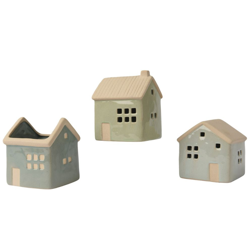 Decoris 10.6cm Stoneware Matte House (Choice of 3)