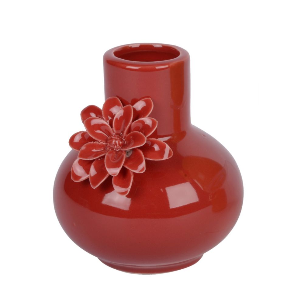Decoris 10cm Porcelin Vase with Flower (Choice of 3)