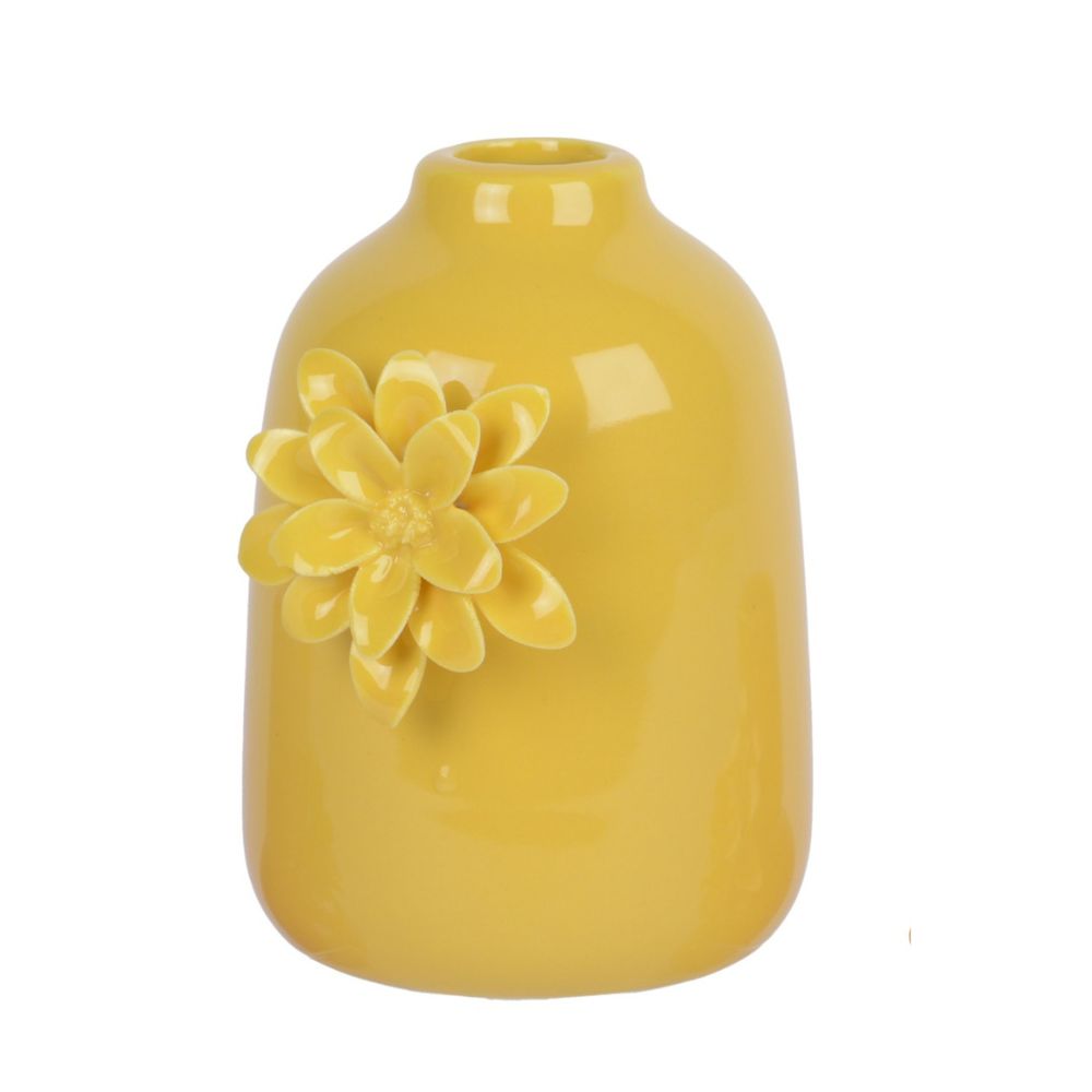 Decoris 10cm Porcelin Vase with Flower (Choice of 3)