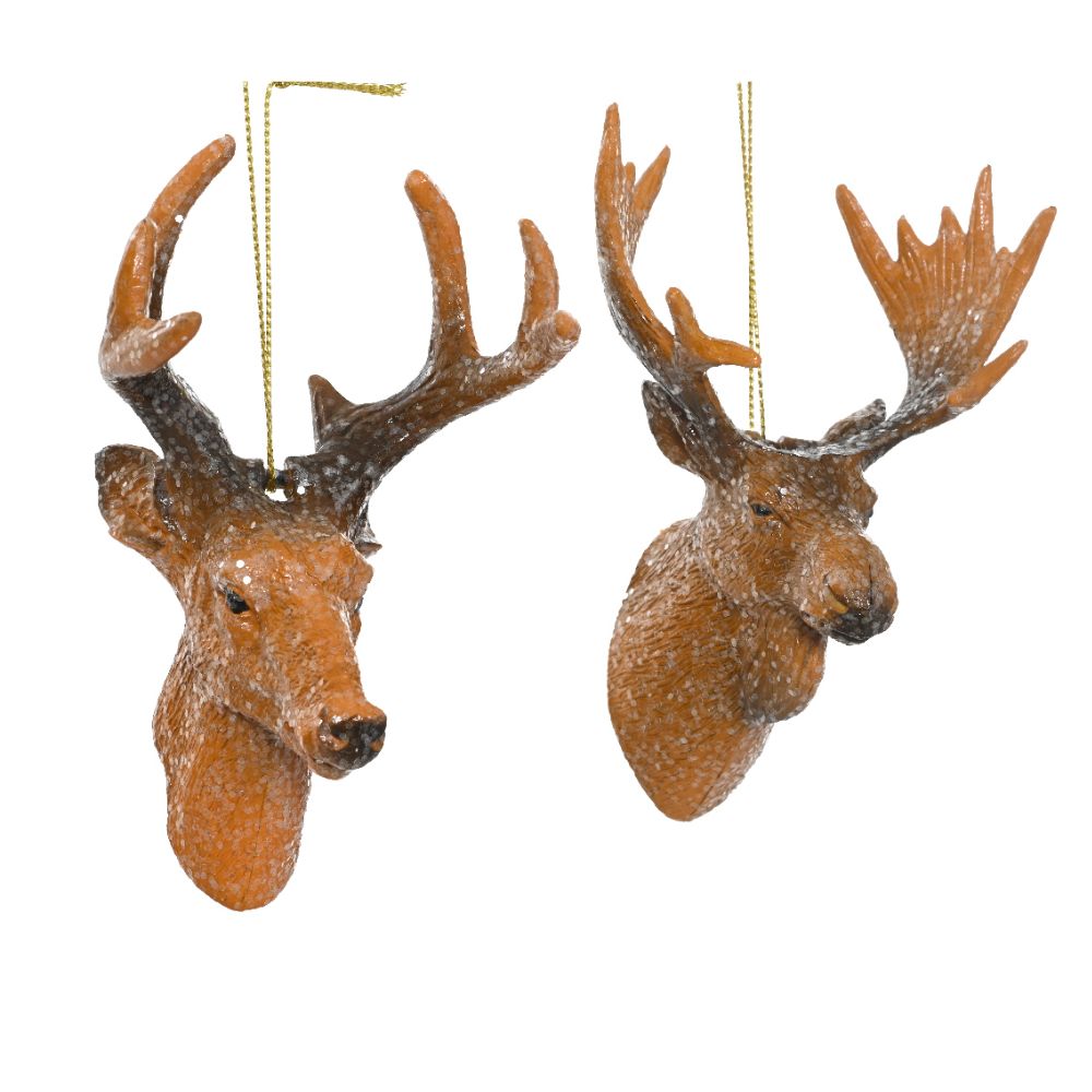 Decoris 12cm Deer/Moose Head Hanging Decoration - (Choice of 2)
