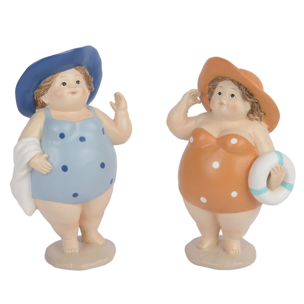Decoris 17.5cm Polyresin Girl At The Beach Ornament (Choice of 2)