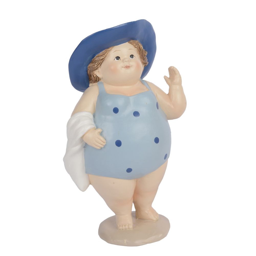 Decoris 17.5cm Polyresin Girl At The Beach Ornament (Choice of 2)