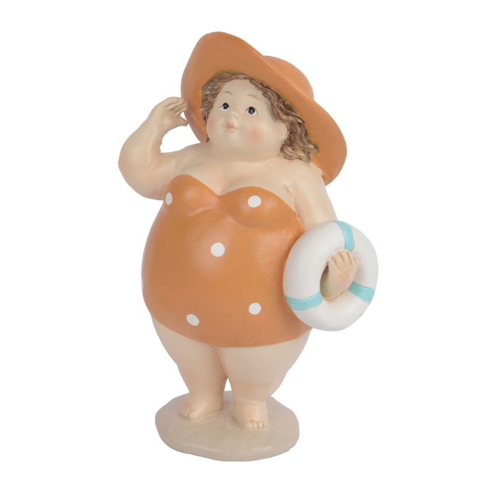 Decoris 17.5cm Polyresin Girl At The Beach Ornament (Choice of 2)