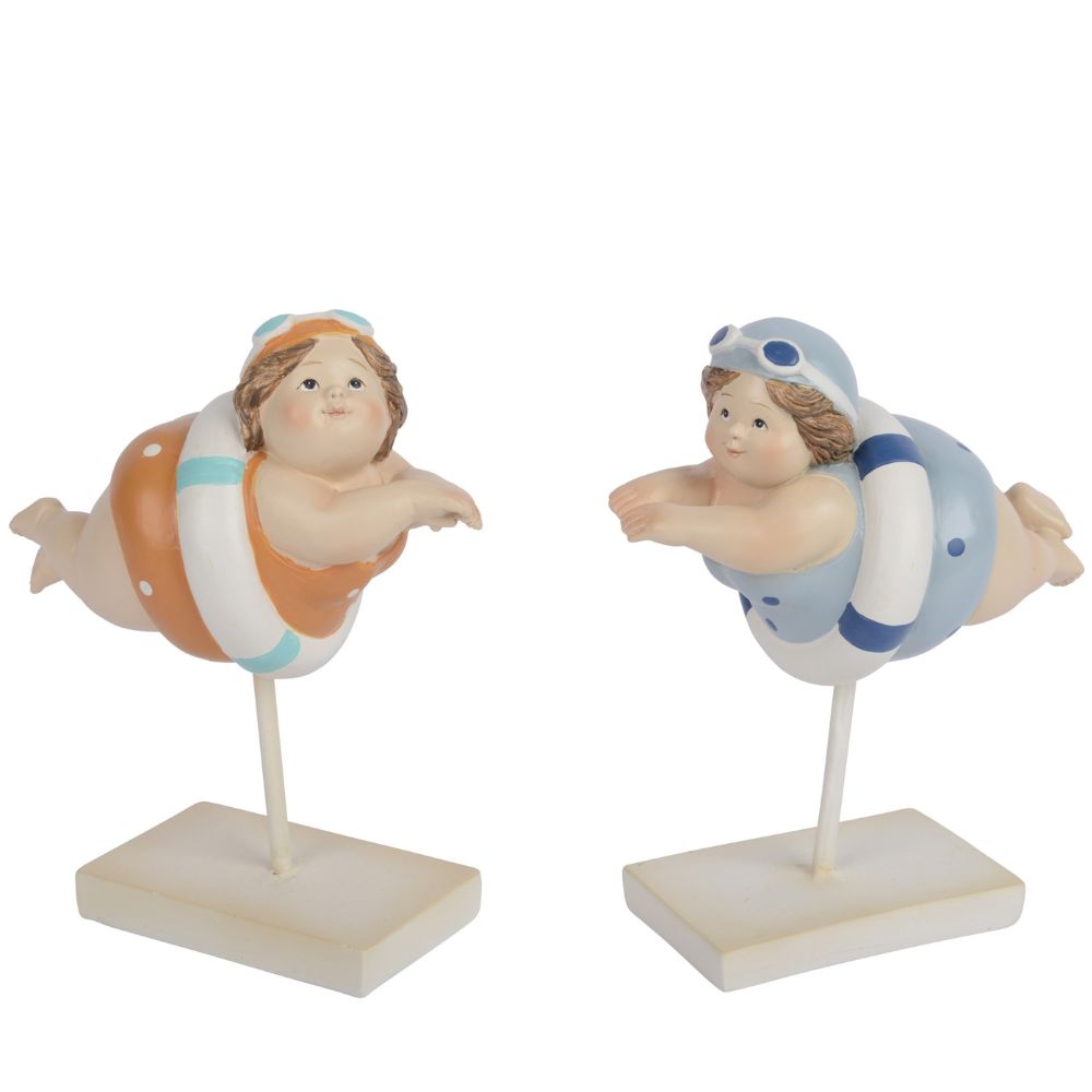 Decoris 18cm Polyresin Girl Swimming Ornament (Choice of 2)