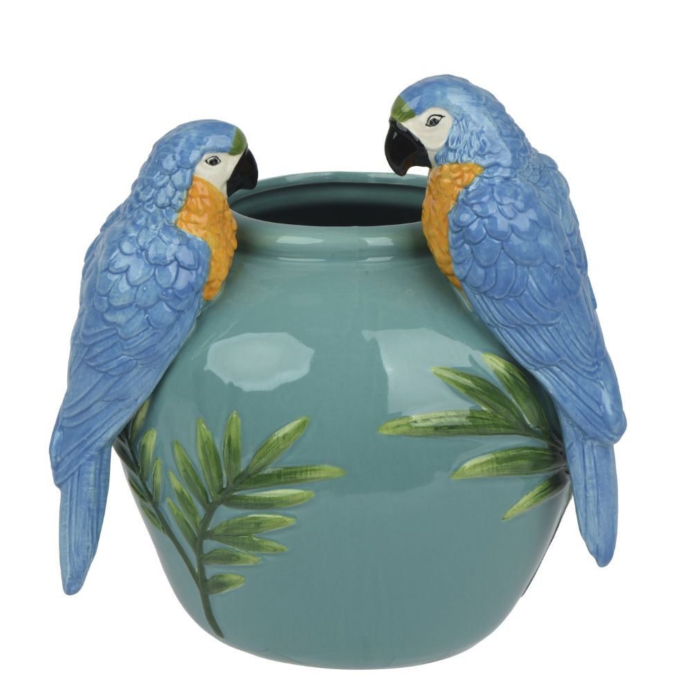 Decoris 24cm Shiny Dolomite Bird Vase